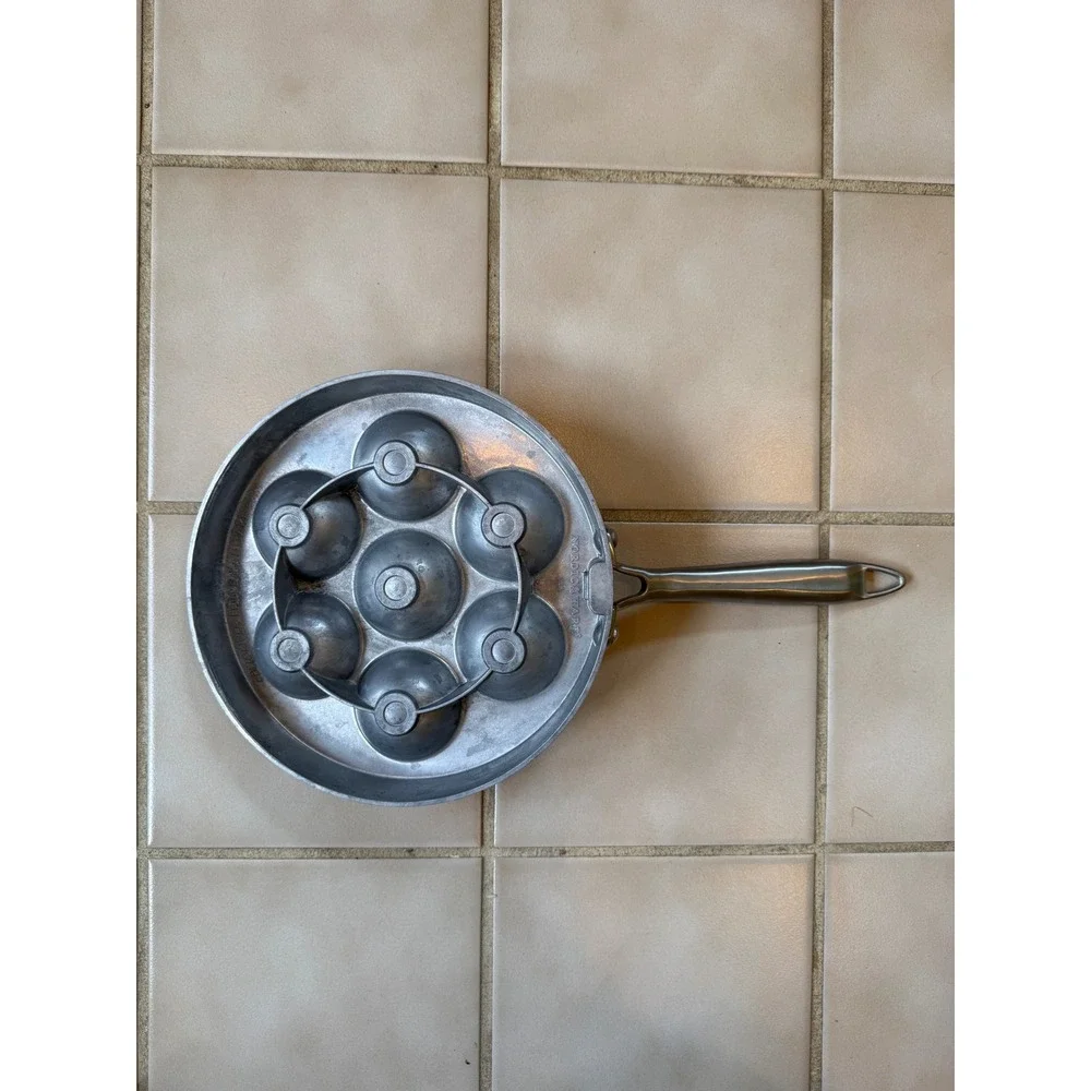 NORDIC WARE Ebelskiver Filled Pancake Pan Unisex Gray Cast Aluminum 9.5in